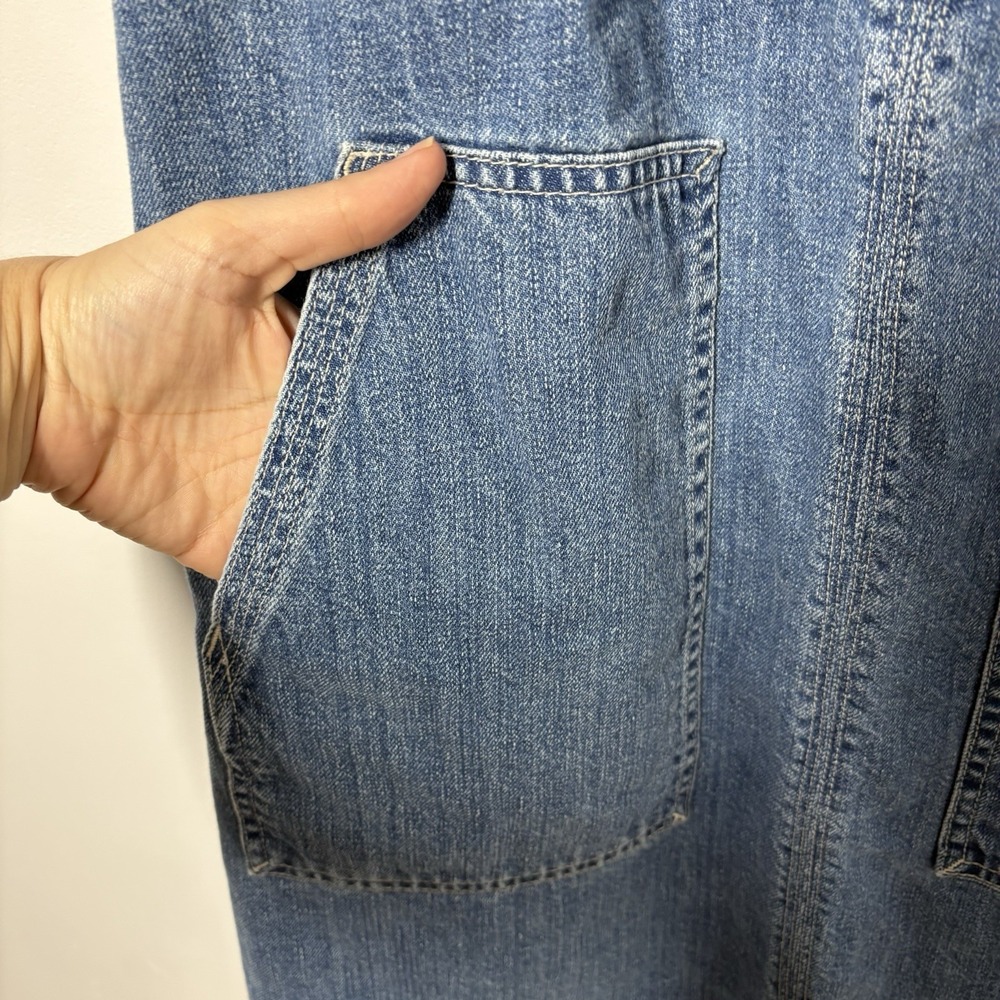 Madewell Womens Denim Jumper Dress Size M 90s Country Pockets Cottagecore - Picture 4 of 11